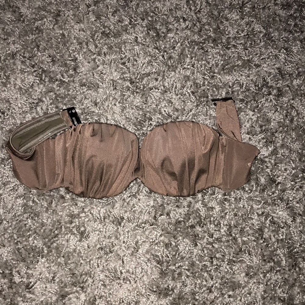 Green padded Bandeau Bikini Top